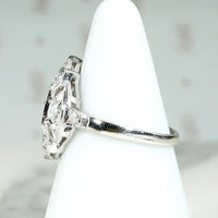 Wind Rose Diamond & Engraved Platinum Ring