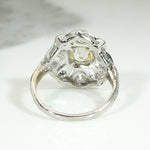 Wind Rose Diamond & Engraved Platinum Ring
