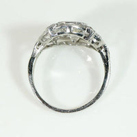 Wind Rose Diamond & Engraved Platinum Ring