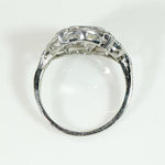 Wind Rose Diamond & Engraved Platinum Ring