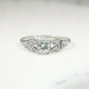 Dainty Deco Diamond in Platinum Engagement Ring