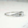 Dainty Deco Diamond in Platinum Engagement Ring