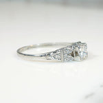 Dainty Deco Diamond in Platinum Engagement Ring