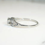Dainty Deco Diamond in Platinum Engagement Ring