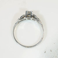 Dainty Deco Diamond in Platinum Engagement Ring