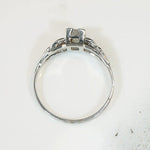 Dainty Deco Diamond in Platinum Engagement Ring
