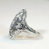 Filigreed 18k White Gold Deco Diamond Knuckle Ring