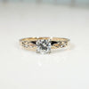 Classic Diamond Solitaire with Sculpted Gold Flowers