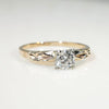 Classic Diamond Solitaire with Sculpted Gold Flowers
