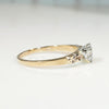 Classic Diamond Solitaire with Sculpted Gold Flowers