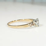 Classic Diamond Solitaire with Sculpted Gold Flowers