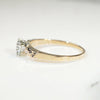 Classic Diamond Solitaire with Sculpted Gold Flowers