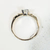 Classic Diamond Solitaire with Sculpted Gold Flowers