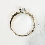 Classic Diamond Solitaire with Sculpted Gold Flowers