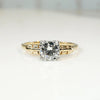 Retro Diamond Engagement Ring in Gold & Palladium
