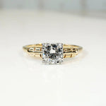 Retro Diamond Engagement Ring in Gold & Palladium