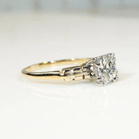 Retro Diamond Engagement Ring in Gold & Palladium