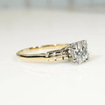 Retro Diamond Engagement Ring in Gold & Palladium