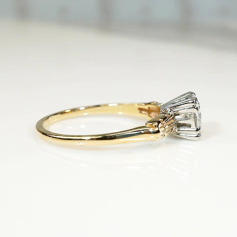 Retro Diamond Engagement Ring in Gold & Palladium