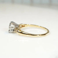 Retro Diamond Engagement Ring in Gold & Palladium