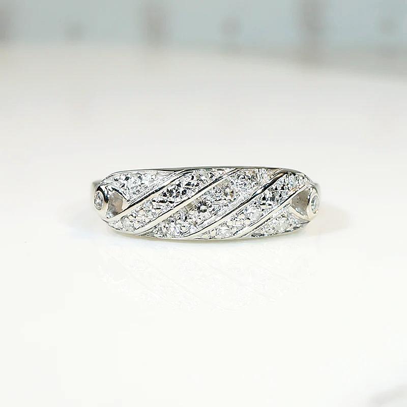"Customized" Sparkling Diamond Band in White Gold