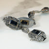 Moody German Art Deco Agate & Marcasite Bracelet