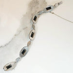 Moody German Art Deco Agate & Marcasite Bracelet