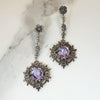 Enchanting Amethyst & Floral Silver Earrings