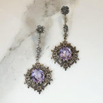 Enchanting Amethyst & Floral Silver Earrings