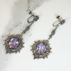 Enchanting Amethyst & Floral Silver Earrings
