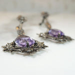 Enchanting Amethyst & Floral Silver Earrings