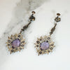 Enchanting Amethyst & Floral Silver Earrings