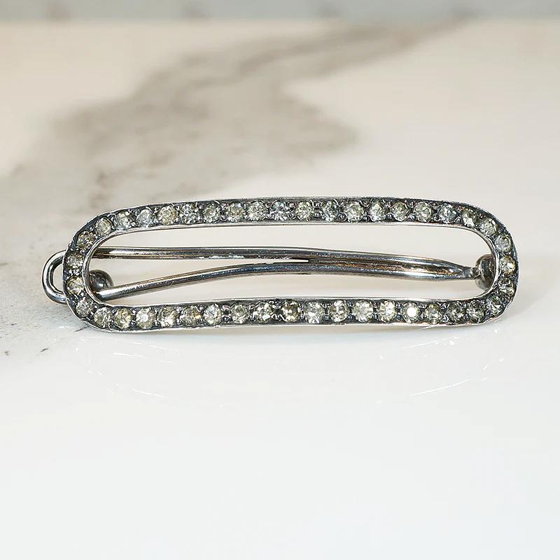 Lovely Edwardian Barrette in Sterling & Paste