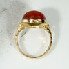 Spicy Carnelian Cabochon in Elegant Gold Ring