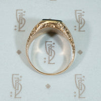 Bloodstone and Flourishes An 1850's Gold Ring