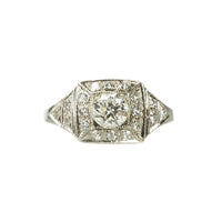 Low Profile Sparkling Deco Engagement Ring