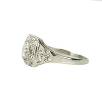 Low Profile Sparkling Deco Engagement Ring