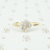 platinum on gold diamond flower ring