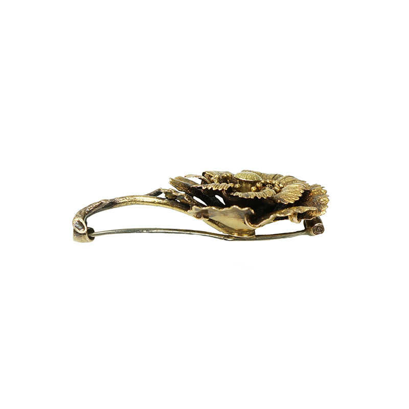 Antique Poppy Brooch in Gold