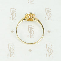Diamond Flower Ring Platinum on 18k