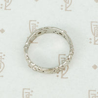 Leaves and Flowers a Vintage Platinum and Diamond Band