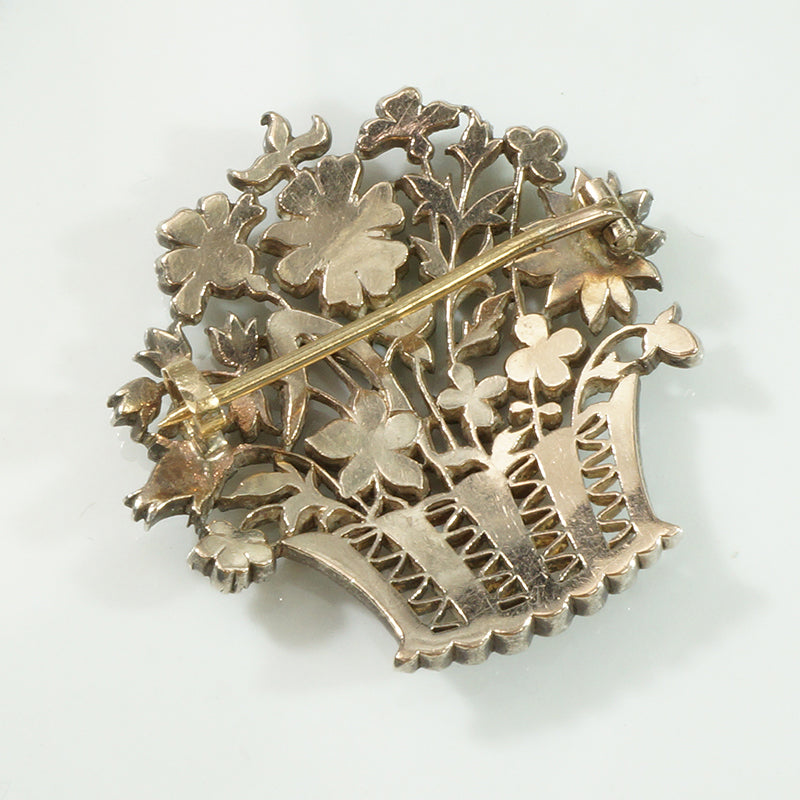 French Rose Cut Diamond Flower Basket