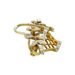 Exceptional Platinum and 18k Gold Flower Basket with Rose Cut Diamonds