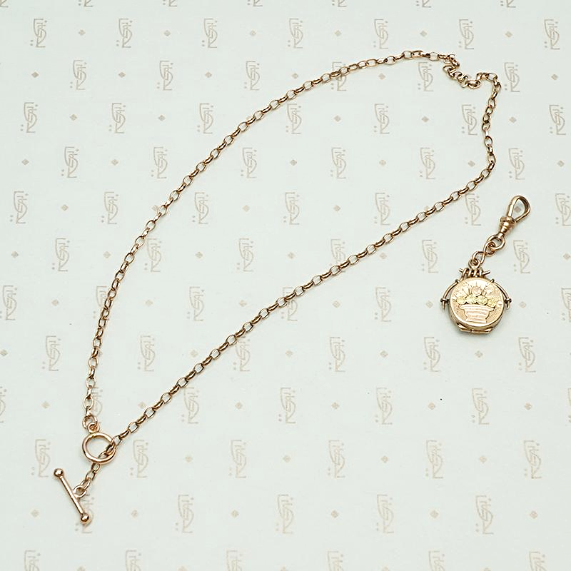 Green and Rose Gold Flower Basket Locket 