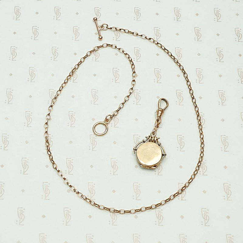 Green and Rose Gold Flower Basket Locket 