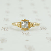 yellow gold flower diamond ring 
