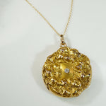 Gold and Diamond Art Nouveau Pansy Locket