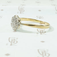 Petite Diamond Flower Ring Platinum on 18k