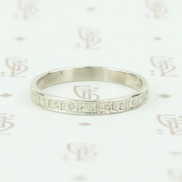 Flowers Recycled Revival band in white gold.