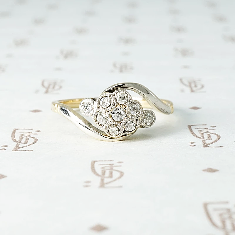 Swirling Romantic Diamond Cluster Ring